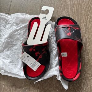 Adidas Adicane Red and Black Slide Sandals